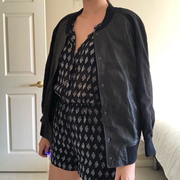 Faux leather bomber jacket - Picture 3 of 3